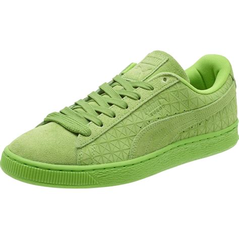 puma green shoes|puma green suede sneakers.